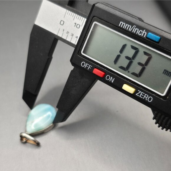 VTG Sterling Silver Larimar Teardrop Pendant 1 1/8" Dominican Republic 3.56g - Picture 5 of 8